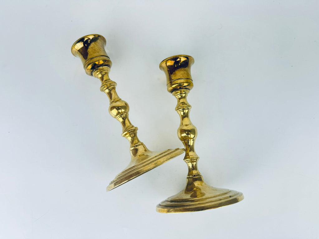 Product image for 'vintage brass candlestick holders set of two 2 sets sold separately' (view 603578)