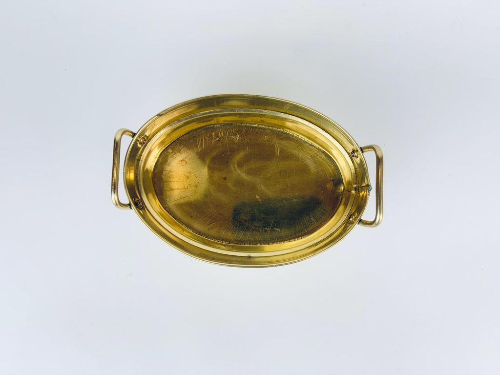 Product image for 'vintage brass oval handled planter' (view 7c6ee6)