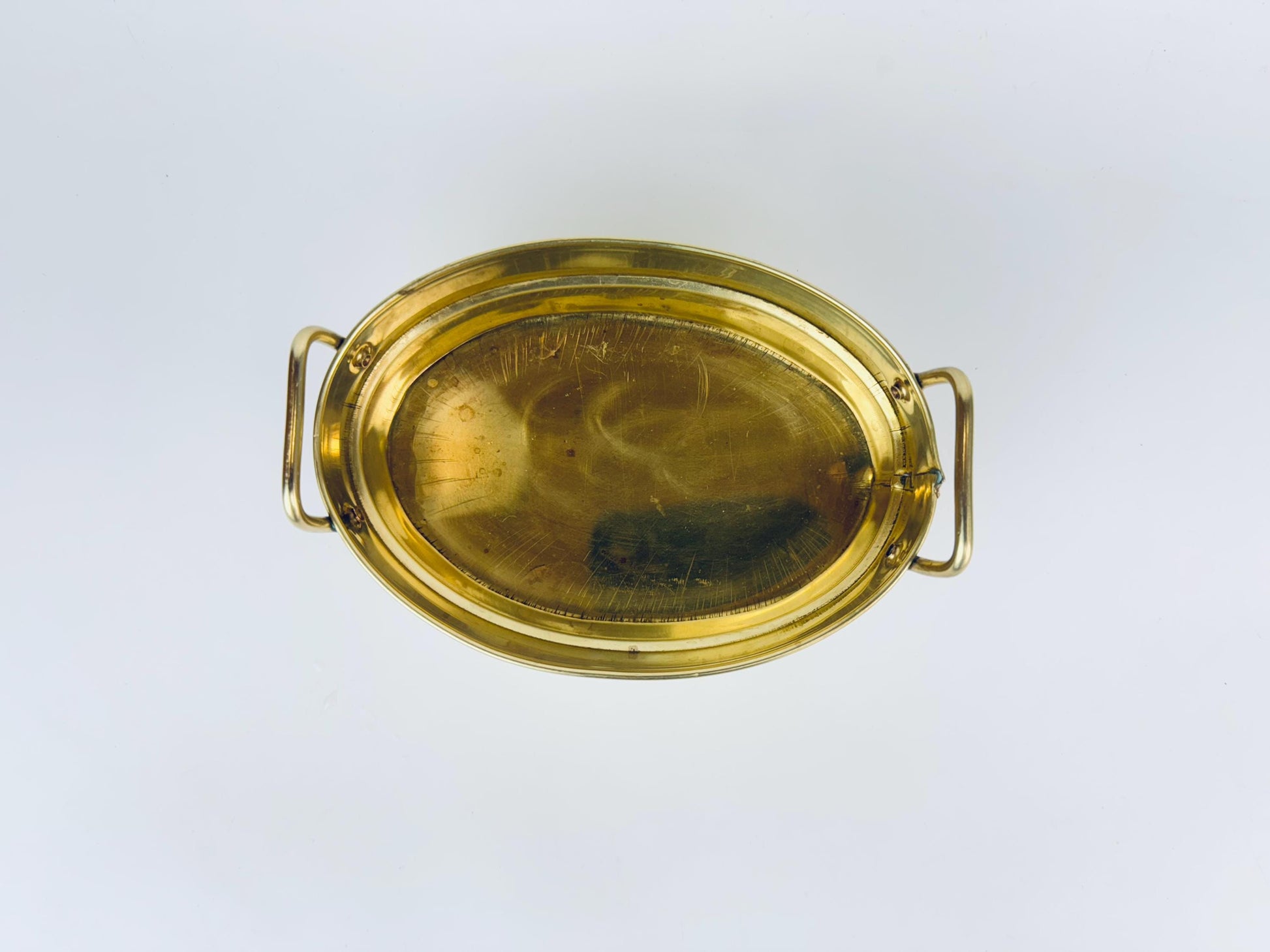 Product image for 'vintage brass oval handled planter' (view 7c6ee6)