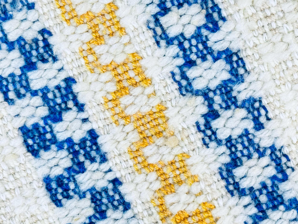 Product image for 'vintage nordic fringe table runner blue gold beige' (view ee7e48)