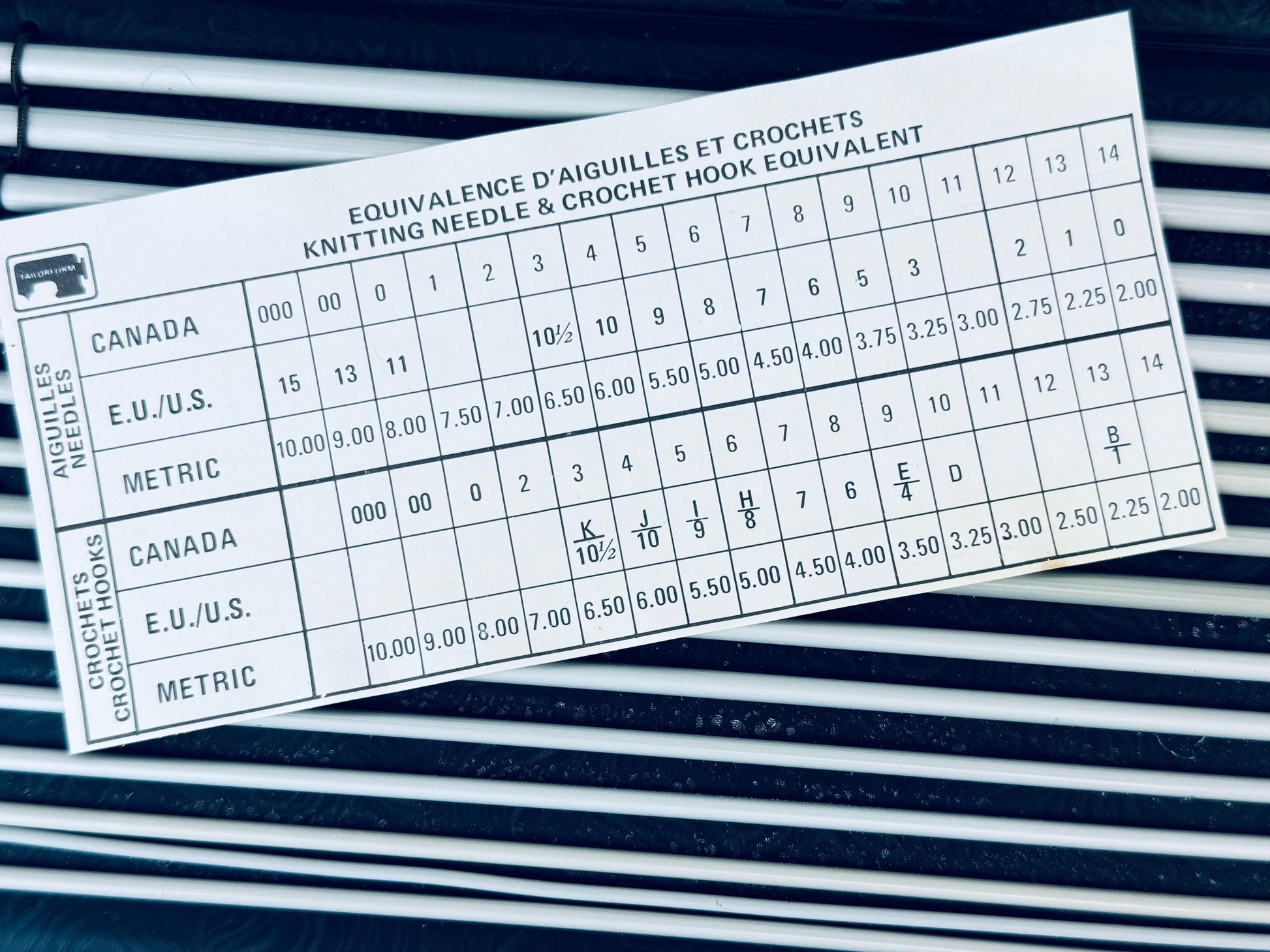 Product image for 'vintage knitting crochet needle kit includes variety needle sizes made in england' (view b12b46)