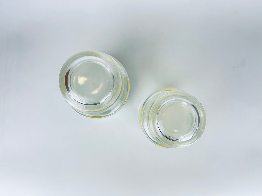 Product image for 'vintage yellow floral glass airtight container jar sold separately' (view a43a11)