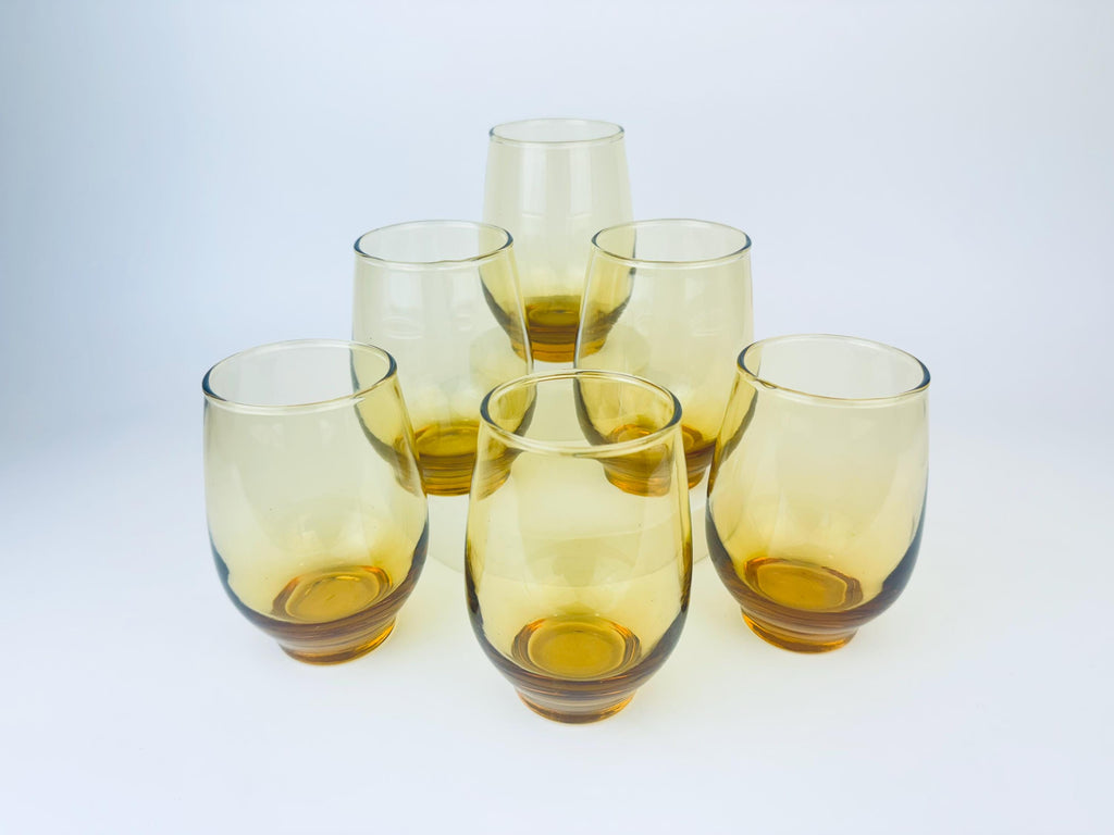 Product image for 'vintage libbey tempo amber glassware barware gift set sold separately' (view 665176)