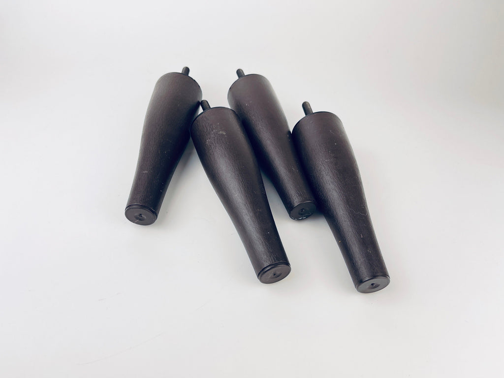 Product image for 'vintage mcm dark brown round faux wood replacement legs 6 set of four 4 patented 1979' (view 726a96)