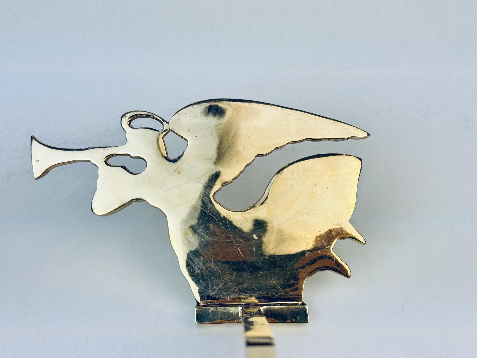 Product image for 'vintage solid brass angel stocking hanger attractive aged metal patina' (view b7dcc0)