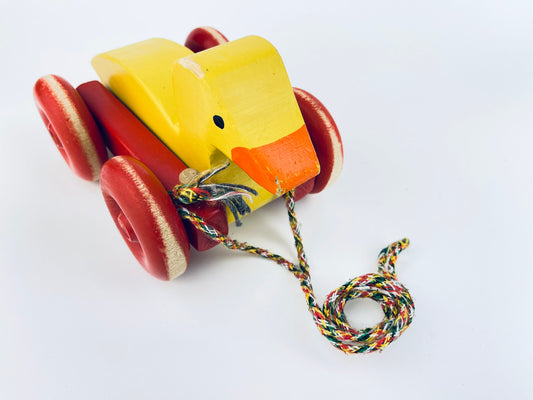 Product image for 'vintage wooden pull along duck toy mid century nursery decor' (view 2bdd59)