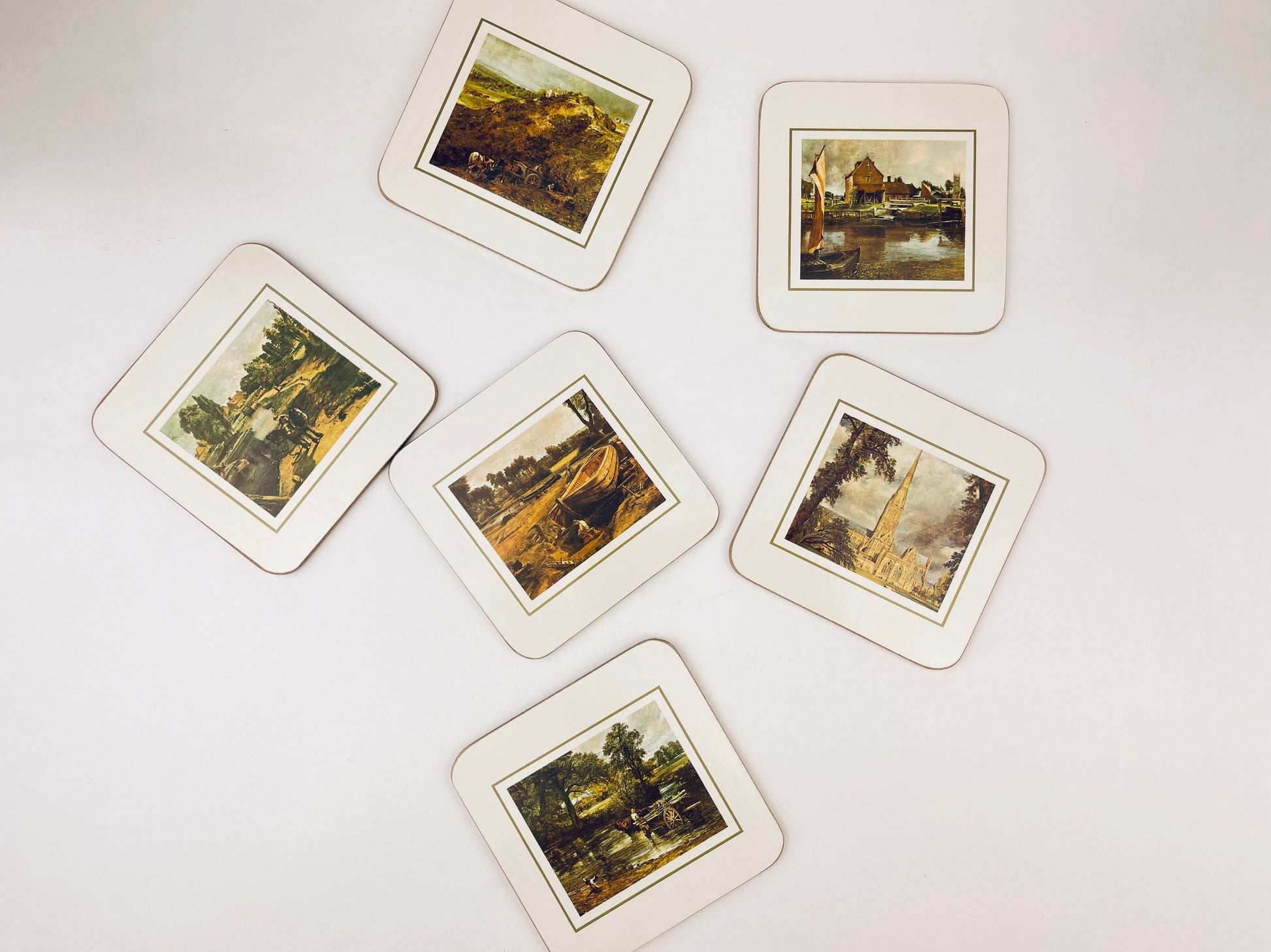 Product image for 'vintage clover leaf coasters set of 6 british art inspired tableware' (view 1194a6)