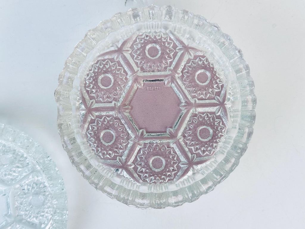 Product image for 'vintage clear glass ashtray trinket dishes set of 2 made in italy' (view b1cae5)