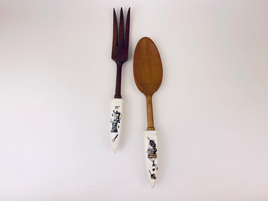 Product image for 'vintage mcm wood ceramic serving utensils made in japan' (view 40abab)