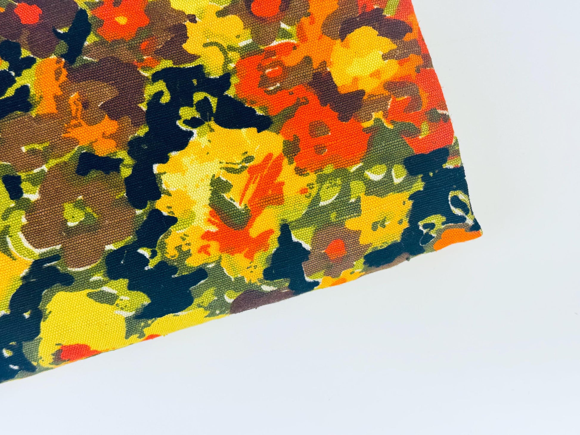 Product image for 'vintage bright abstract flower power print heavy upholstery fabric material cuts sold separately' (view f42b26)