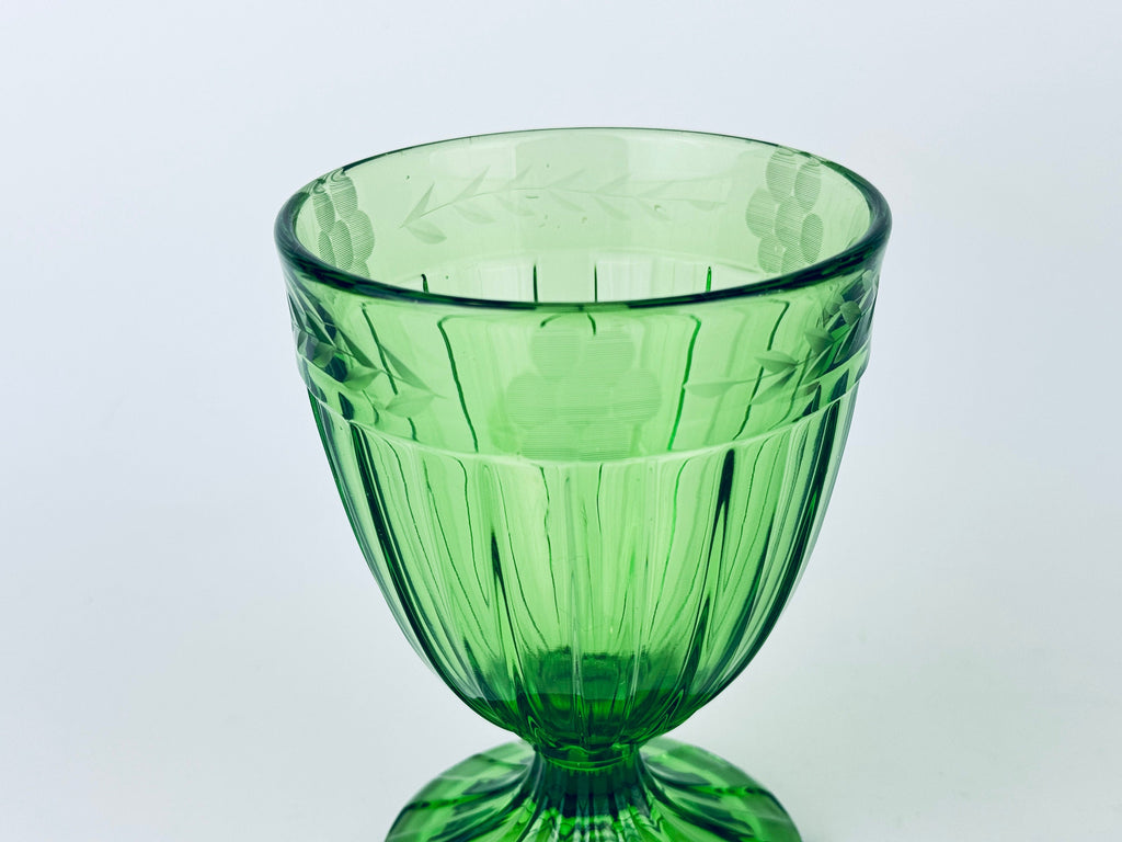 Product image for 'vintage anchor hocking forest green glass swirl candy bowl decorative bowl' (view 9c5316)