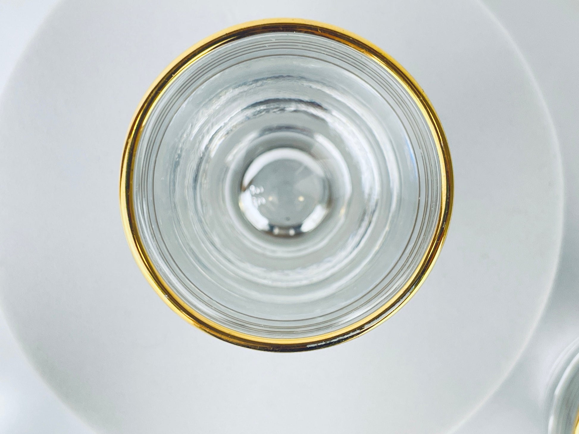 Product image for 'vintage french gold striped clear shot glass barware set set of four 4 made in france' (view 7e5da2)