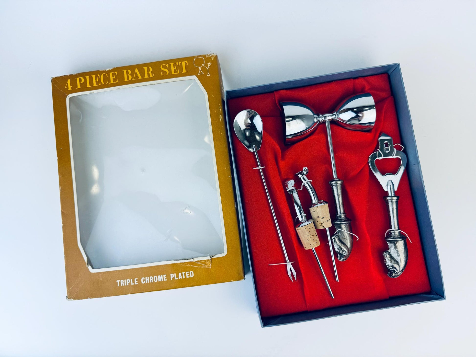 Product image for 'vintage silver barware set horse top design made in japan' (view 01742c)