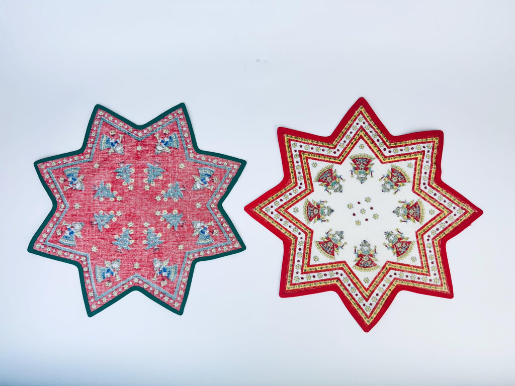 Product image for 'vintage kolf austria christmas doilies star shaped christmas tablescape set of two 2' (view ad2752)