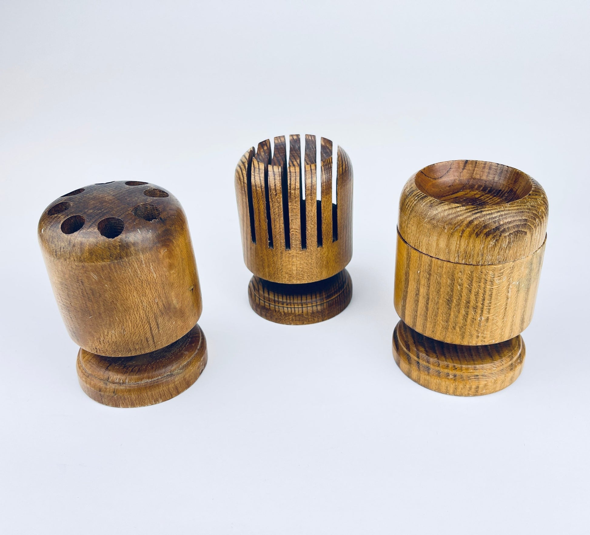 Product image for 'vintage 1970s wood desk organizer set pencil paperclip letter holders' (view 3c0a32)