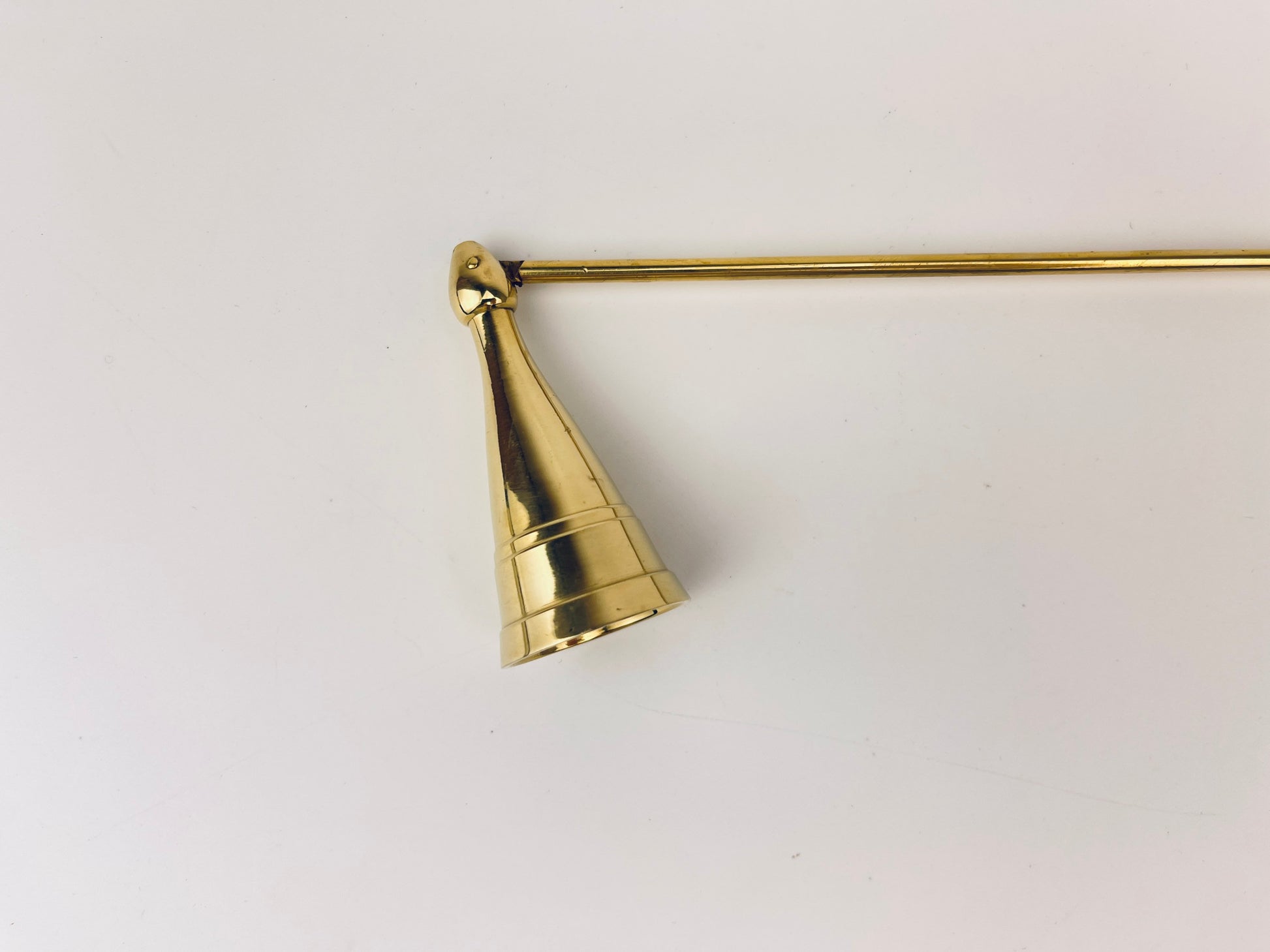Product image for 'vintage brass candle snuffer doubter striped dome new old stock nos' (view dbd086)
