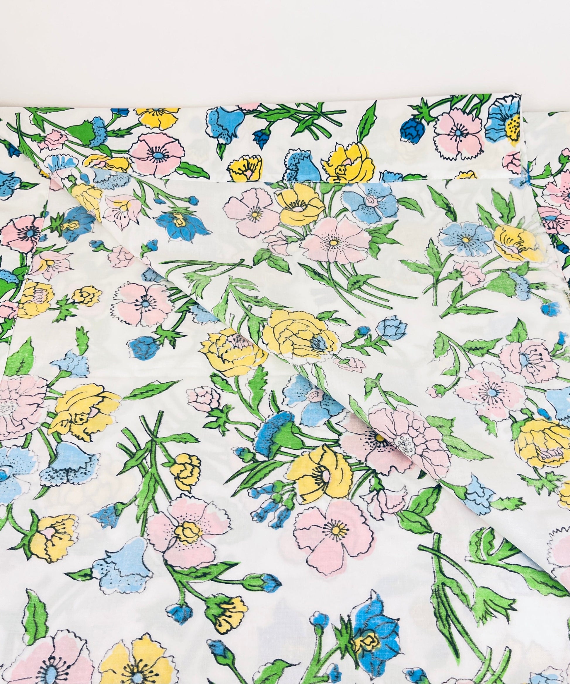 Product image for 'vintage spring mills twin double bedding set floral flat fitted sheet set 65 35 cotton polyester blend made in usa' (view a8208d)