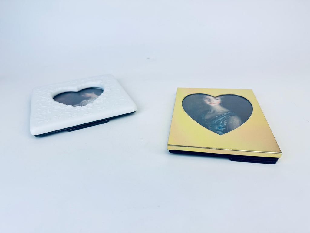 Product image for 'vintage brass white ceramic floral heart shaped tabletop picture frames sold separately' (view d4ccc7)