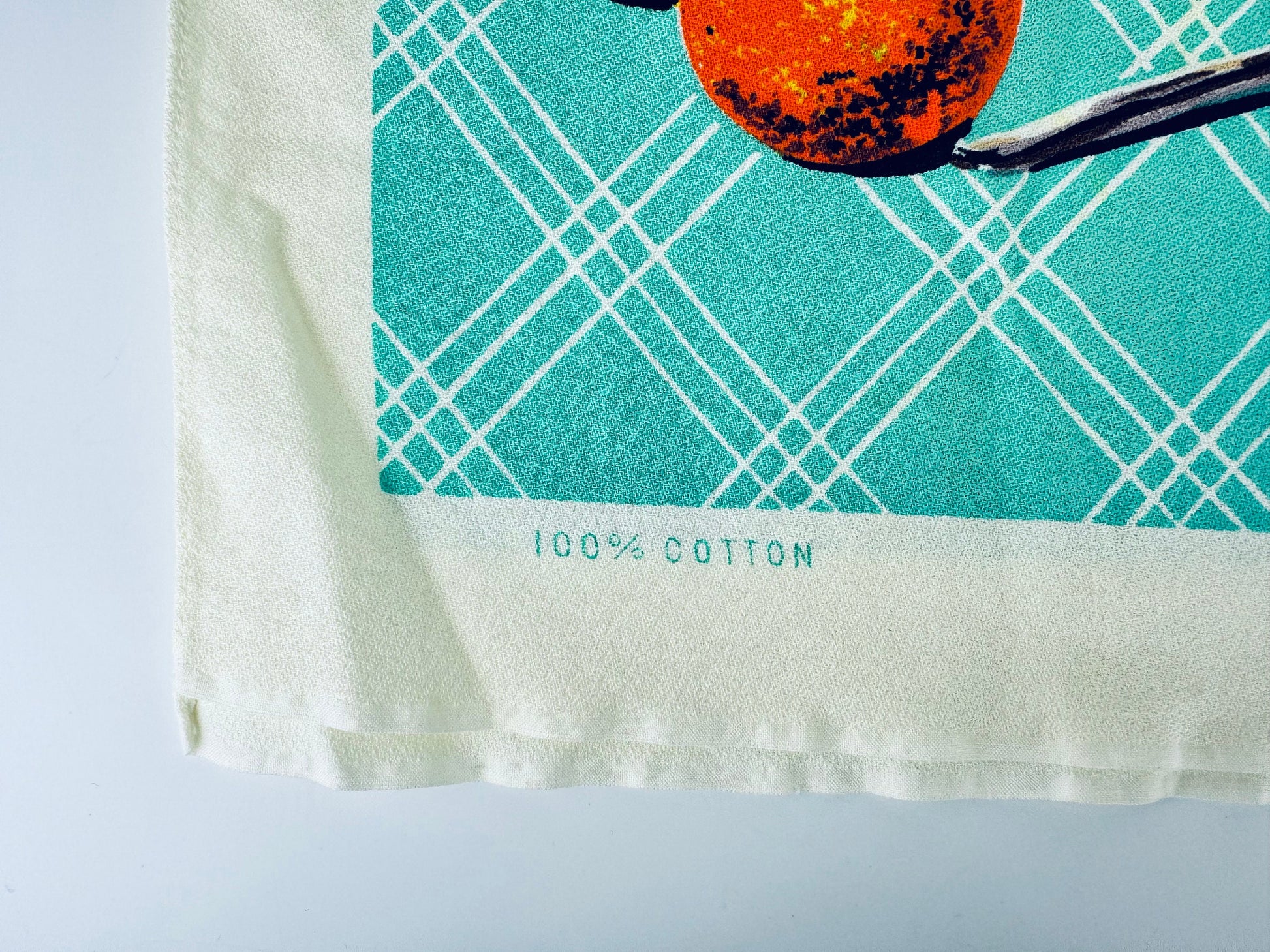 Product image for 'vintage beige green kitchen linen tea towel statement towel 100 cotton' (view 175713)