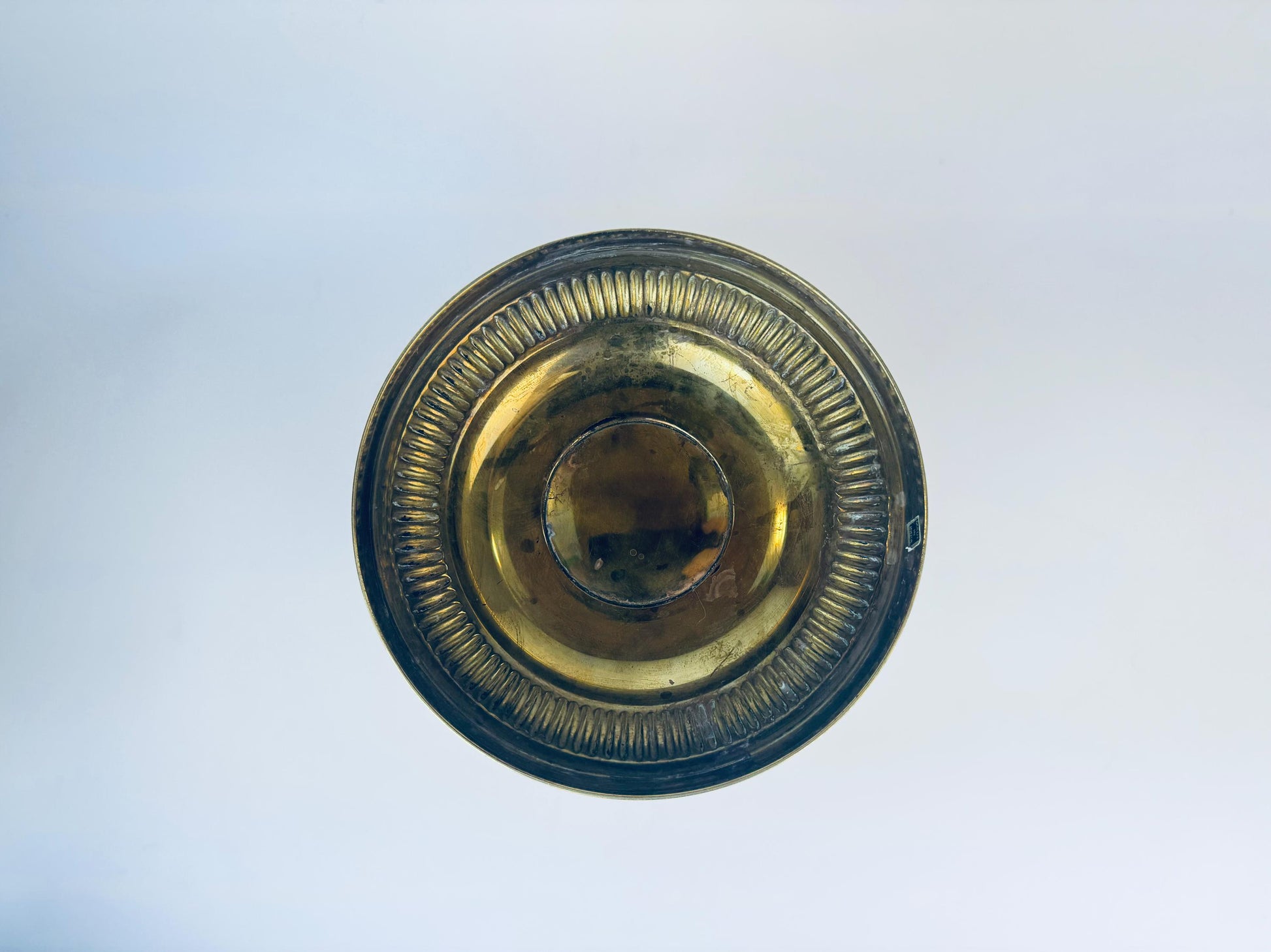 Product image for 'vintage ornate brass lion head ring pedestal planter umbrella holder attractive aged metal patina' (view c50bd3)