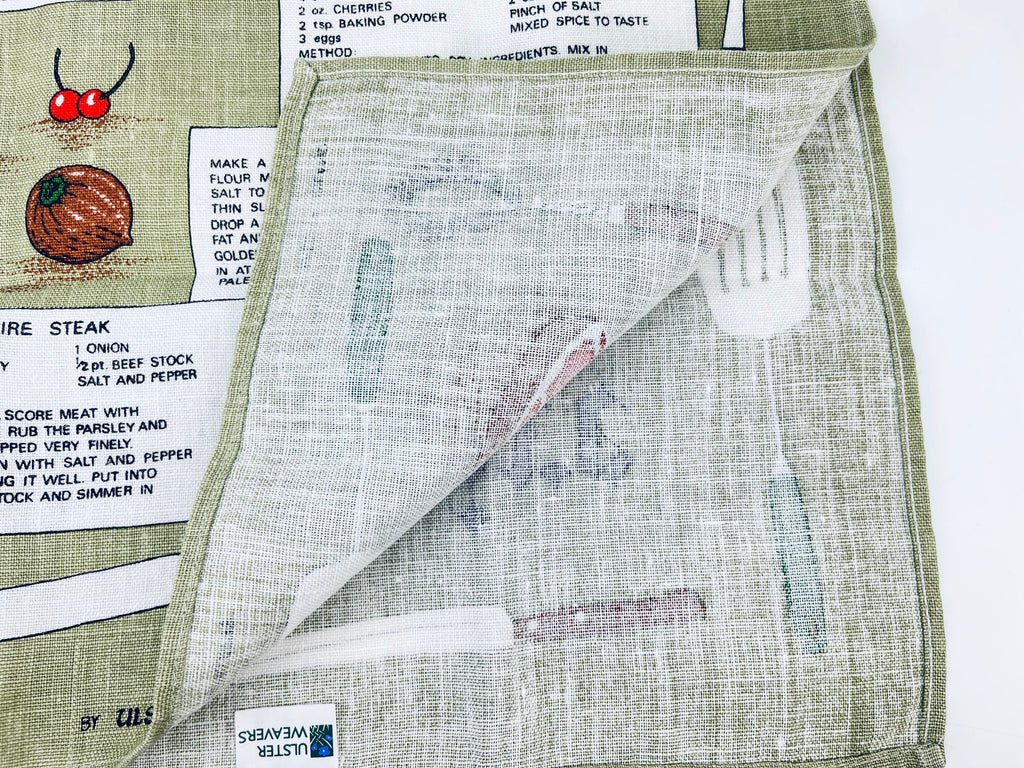 Product image for 'vintage yorkshire recipes tea towel irish linen kitchen art' (view 489fc9)