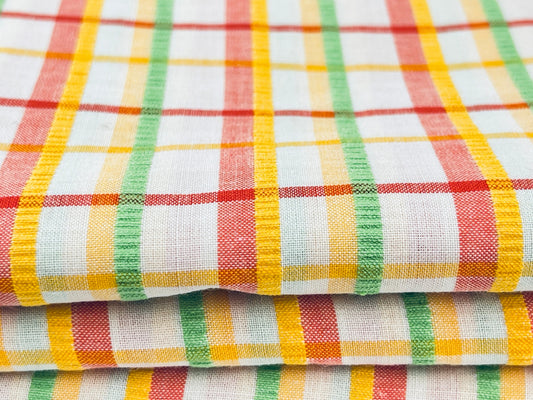 Product image for 'vintage bright colourful plaid fabric textured ribbon lines 44 x 72' (view 4a29aa)