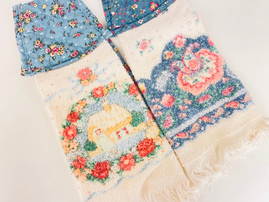 Product image for 'vintage 1980s cambridge cottagecore kitchen towels set of 2' (view e8210e)