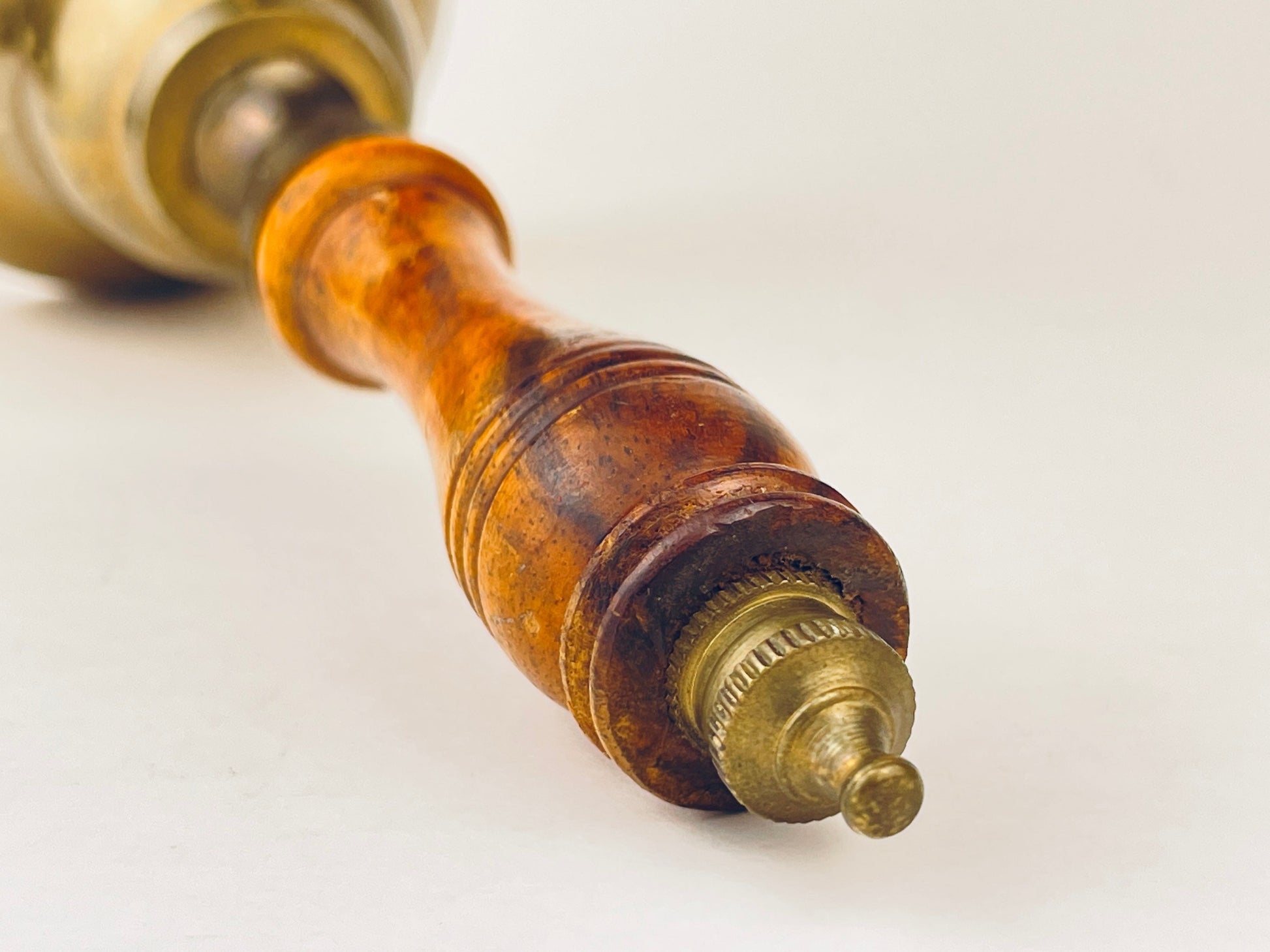 Product image for 'vintage brass wood school bell attractive aged metal patina made in india' (view 582210)