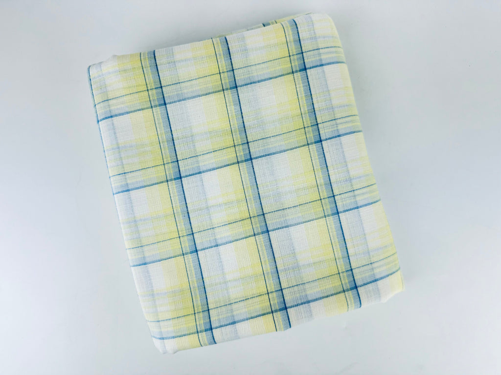 Product image for 'vintage ombre blue white plaid shirt polyester fabric material 41 x 72' (view fd2dcf)