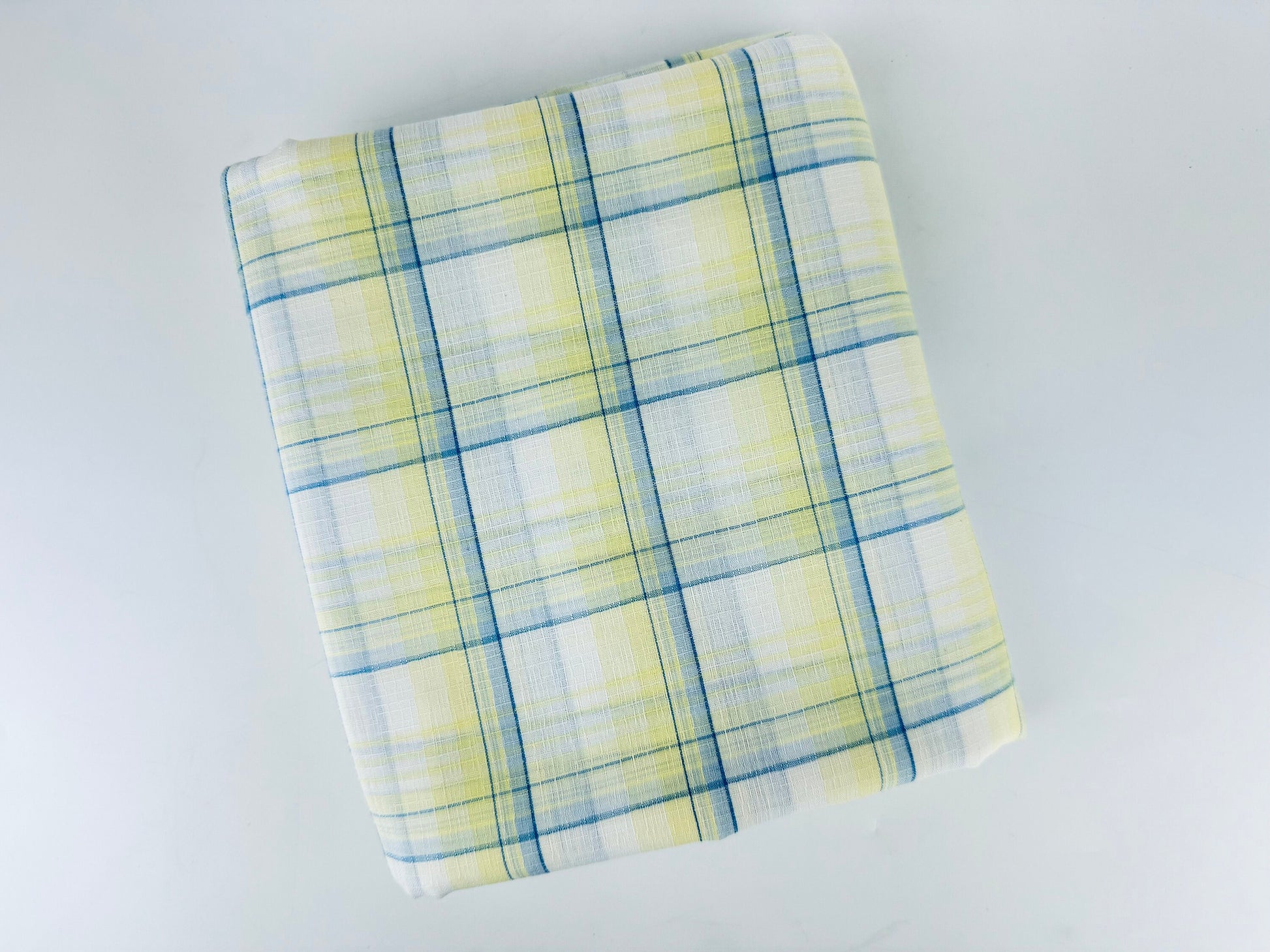 Product image for 'vintage ombre blue white plaid shirt polyester fabric material 41 x 72' (view fd2dcf)