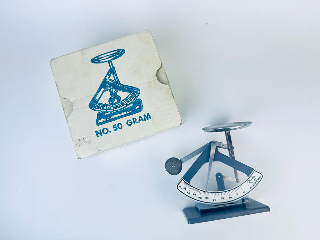 Product image for 'vintage grey silver hamilton weight scale no 50 gram penny scale' (view 9ee154)