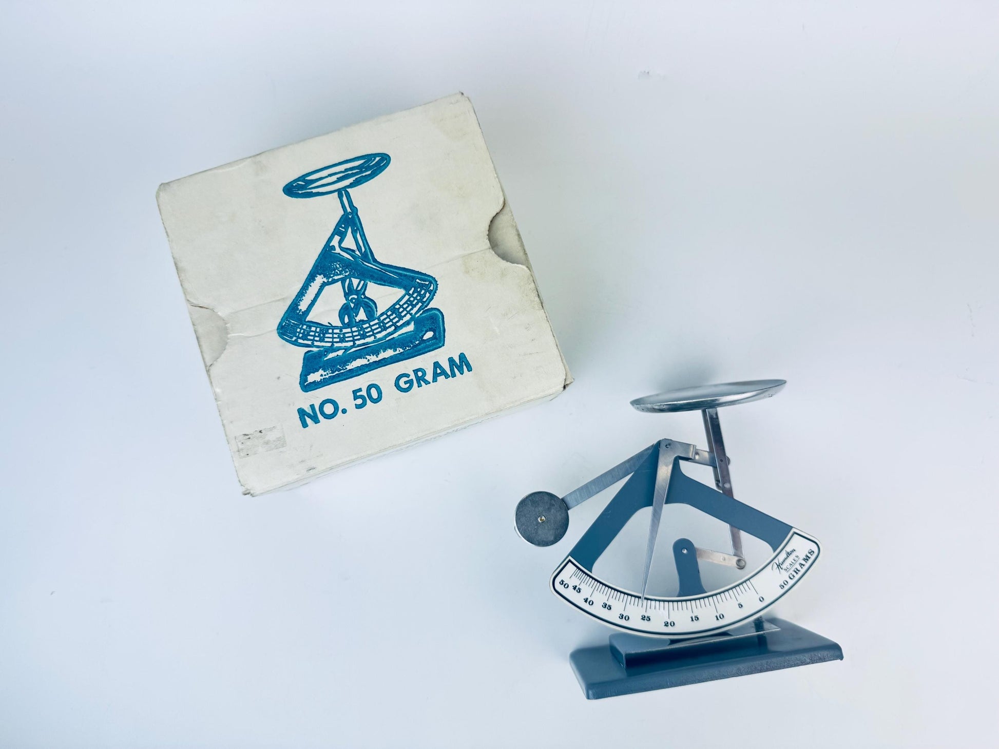 Product image for 'vintage grey silver hamilton weight scale no 50 gram penny scale' (view 9ee154)