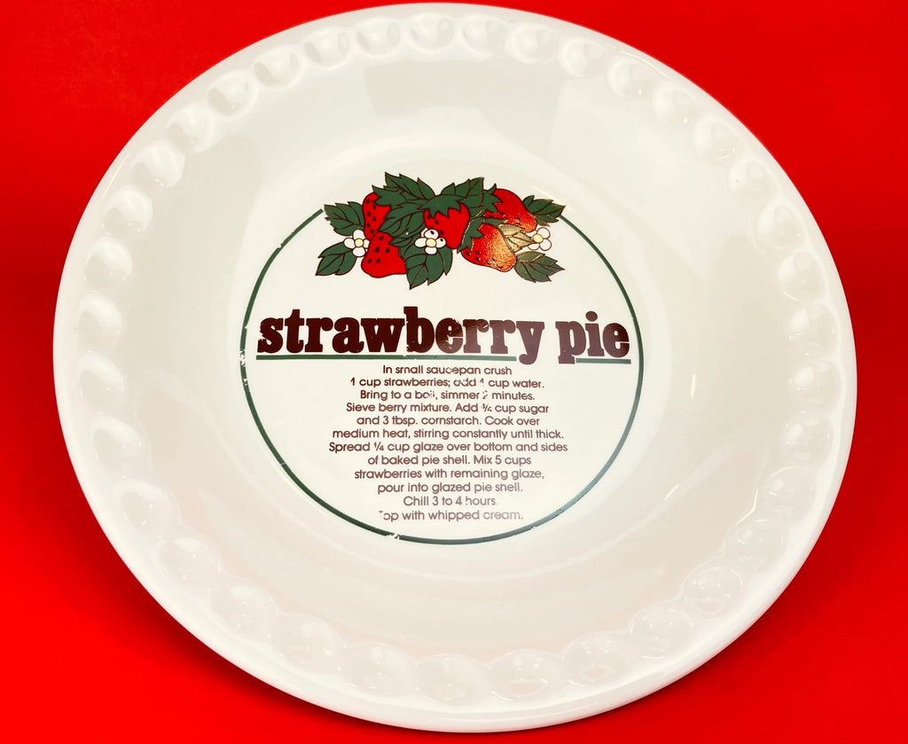 Product image for 'vintage ceramic pie plates strawberry apple pie recipe sold separately' (view 9ea9fd)