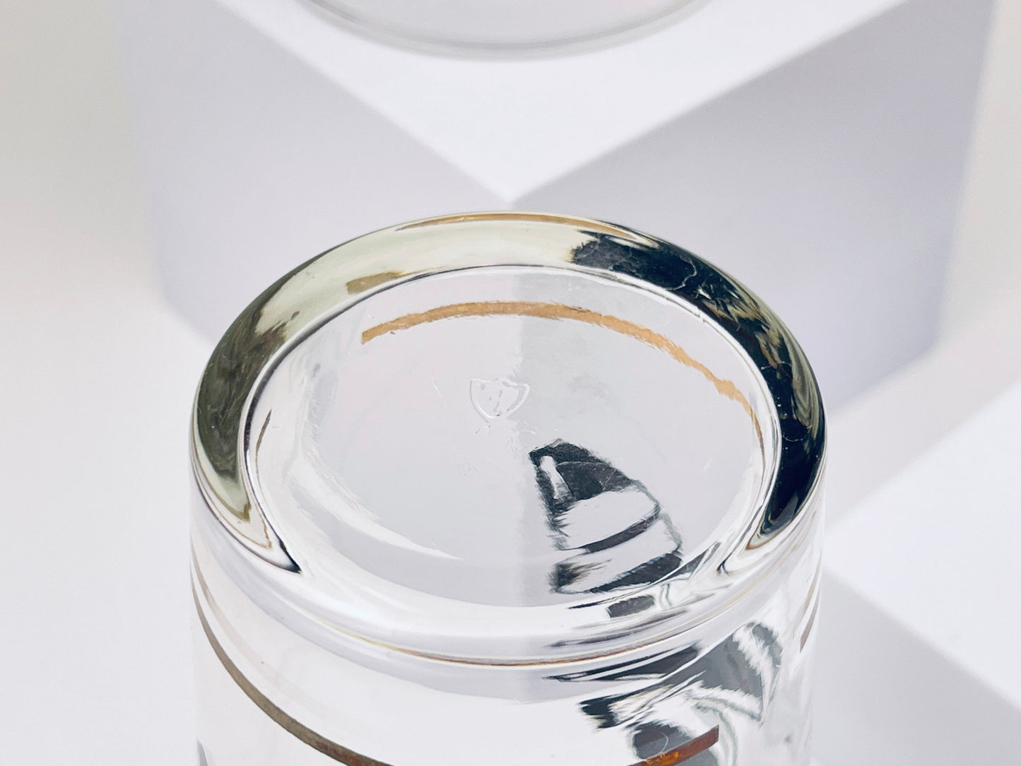 Product image for 'vintage bowling federal glasses set of five 5 tall clear glass with gold black' (view ab7e07)