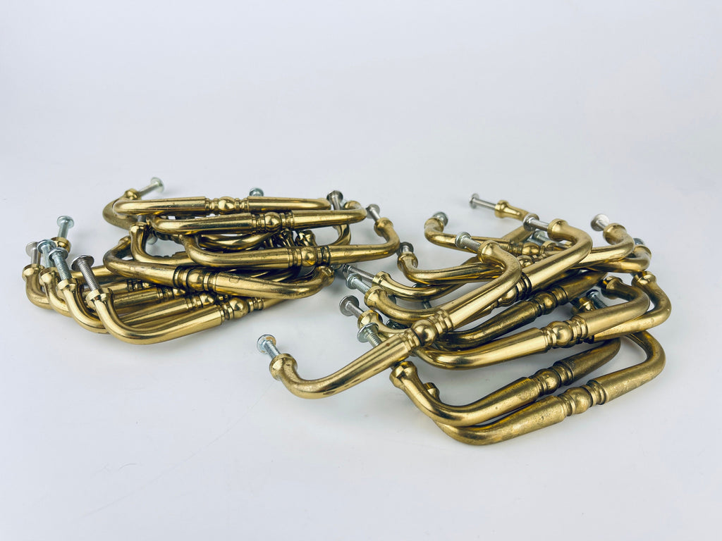 Product image for 'vintage horizontal solid brass drawer pull hardware attractive aged brass patina sold separately' (view 8a8679)