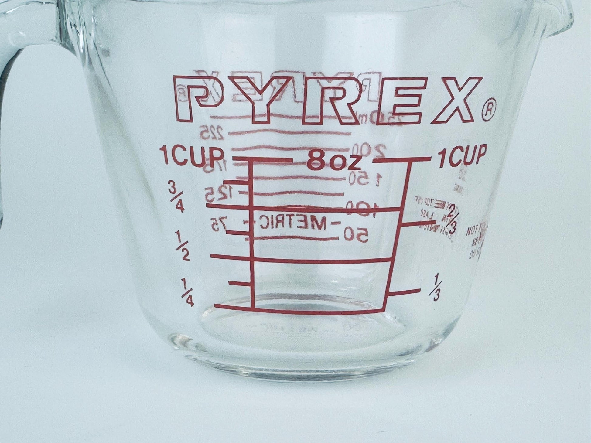 Product image for 'vintage pyrex 508 glass measuring cup 1 cup 250 ml metric imperial system made in usa' (view f15df5)