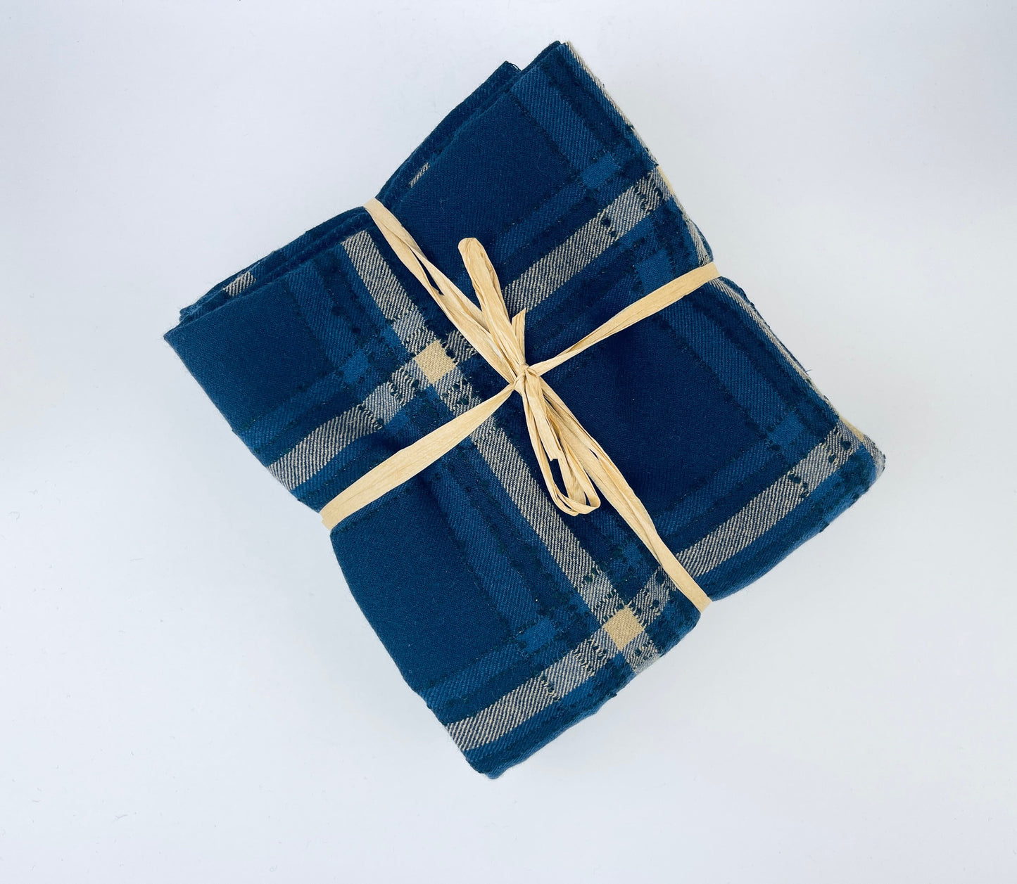Product image for 'vintage blue beige plaid wool fabric 56 x 66 textured knot lines' (view 460f8f)