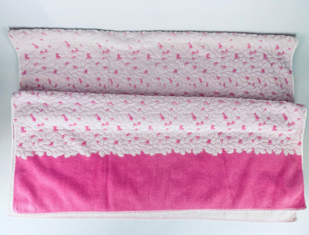 Product image for 'vintage heritage large pink green floral beach shower towel 100 cotton sold separately' (view d70356)