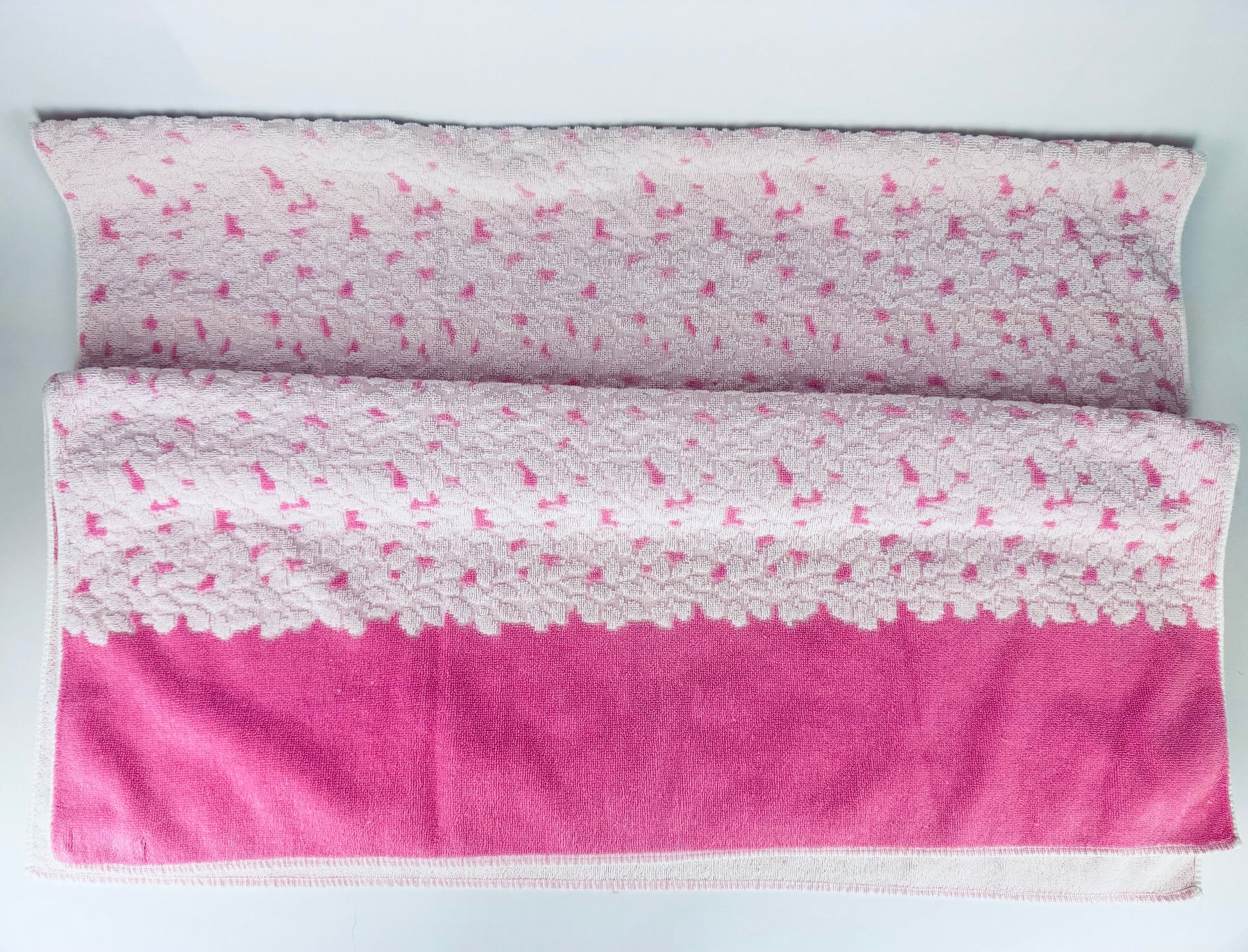 Product image for 'vintage heritage large pink green floral beach shower towel 100 cotton sold separately' (view d70356)