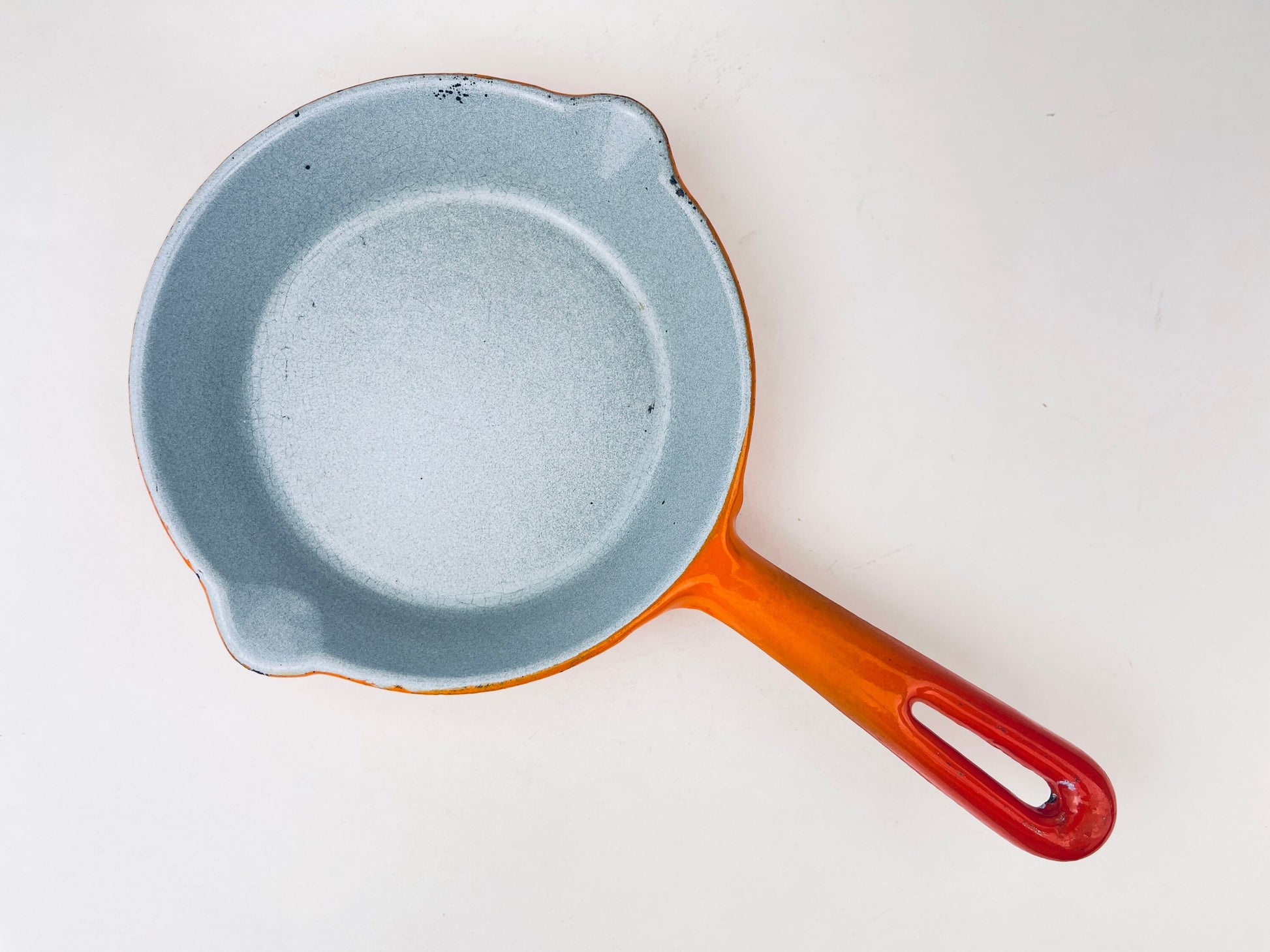 Product image for 'vintage levcoware ombre orange porcelain enamelled cast iron skillet made in japan' (view 642259)