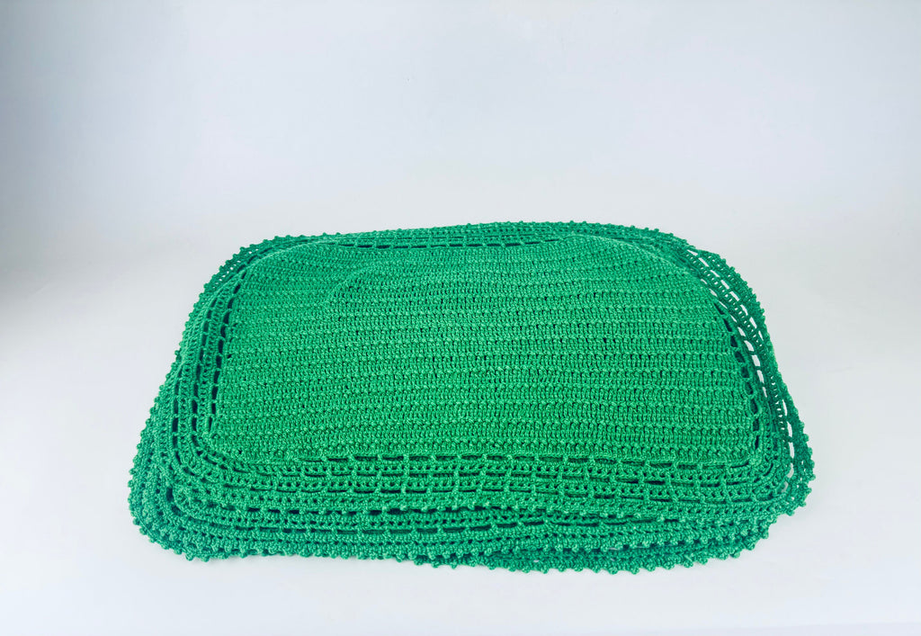Product image for 'vintage crochet green place mats set of four 4' (view 7c9175)