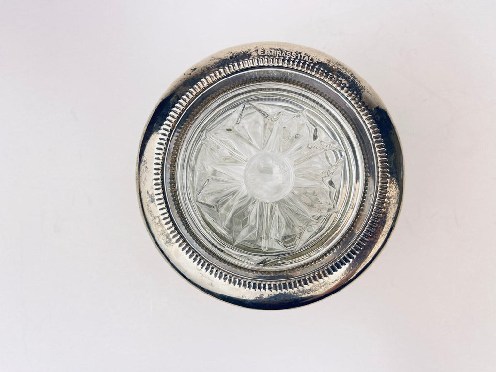Product image for 'vintage glass silver plated coaster set set of three 3 floral sunburst pattern made in italy' (view 6fd34f)