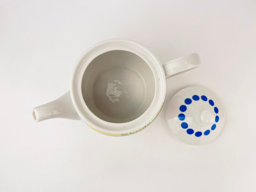 Product image for 'vintage single loving it rainbow stripe teapot with polka dot lid made in japan' (view 93d594)