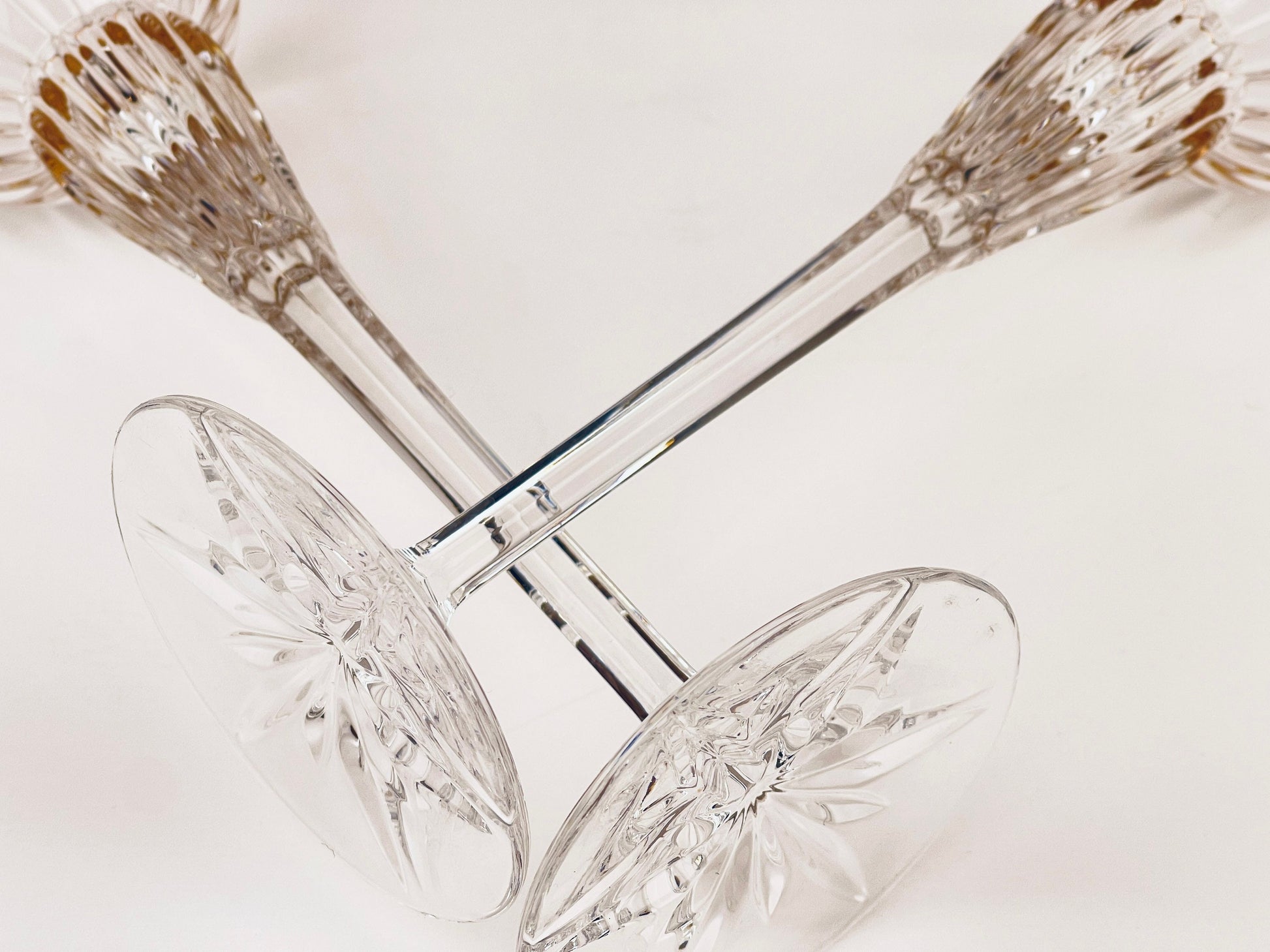 Product image for 'vintage crystal gold rimmed candlestick holders set of 2' (view ad2e12)
