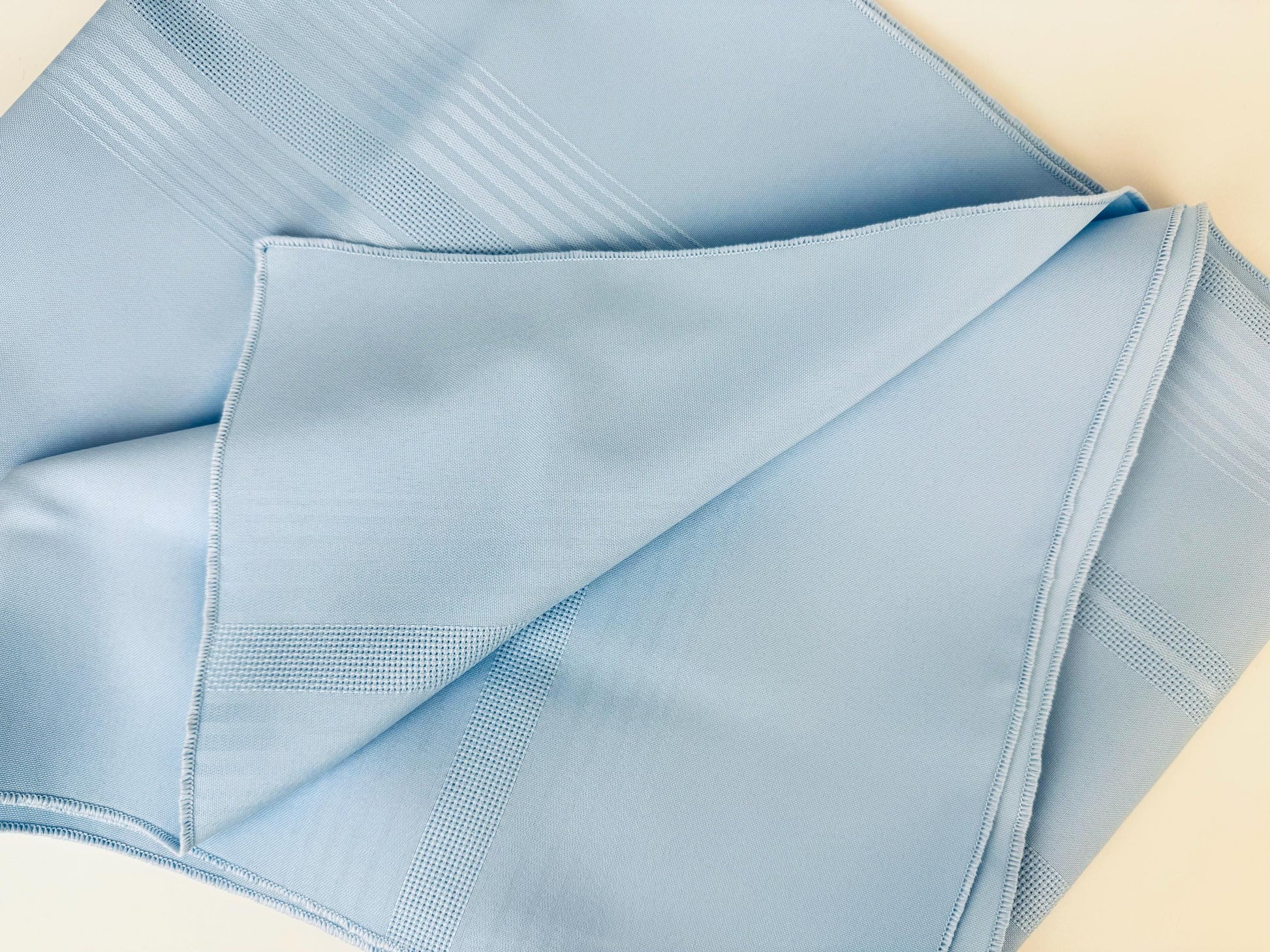 Product image for 'vintage riviera oblong rectangular light blue fabric table cloth 52 x 70 permanent press' (view c4d836)
