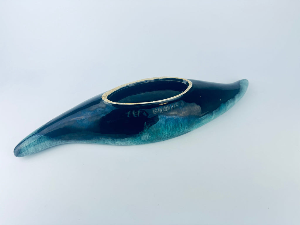 Product image for 'vintage blue mountain pottery bmp green drip glaze ceramic atomic shaped centrepiece bowl made in canada' (view c82c29)