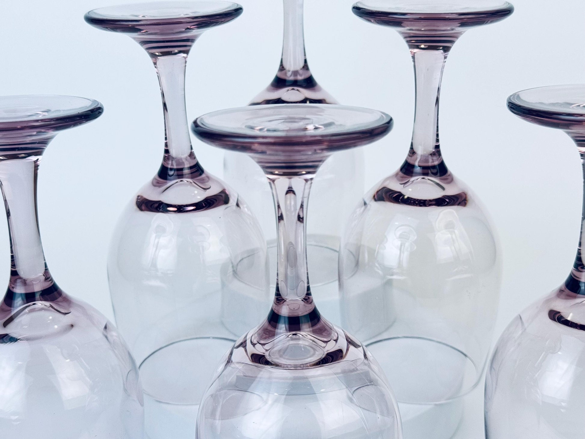 Product image for 'vintage plum purple libbey wine glasses set of six 6' (view d83fdf)