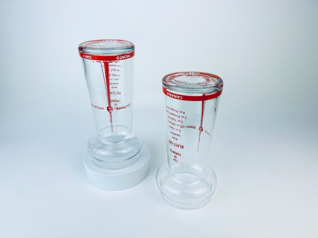 Product image for 'vintage cn tower toronto ontario canada souvenir glassware top of toronto blast off recipe barware dominion glassware made in canada' (view db1e75)
