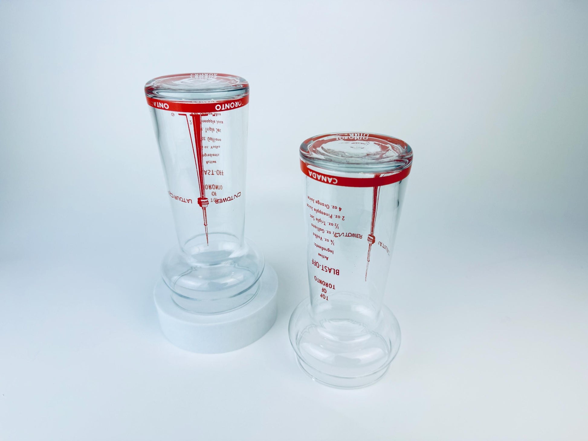 Product image for 'vintage cn tower toronto ontario canada souvenir glassware top of toronto blast off recipe barware dominion glassware made in canada' (view db1e75)