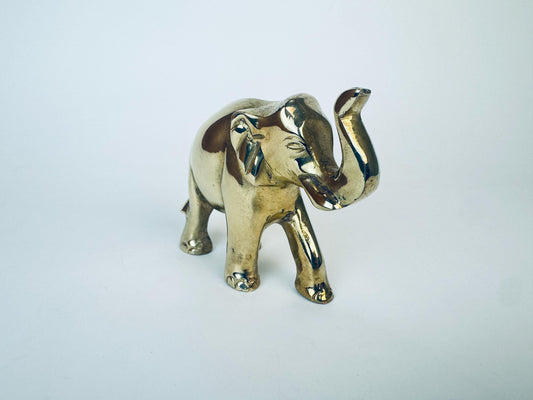 Product image for 'vintage solid brass elephant figurine mid century decor accent' (view c11b4a)